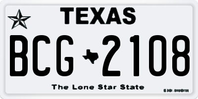 TX license plate BCG2108