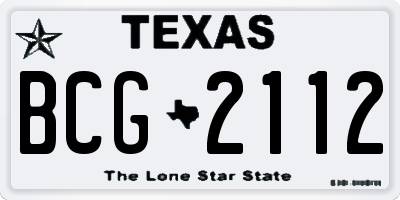 TX license plate BCG2112