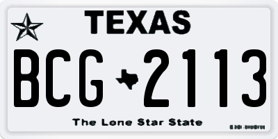 TX license plate BCG2113