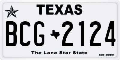 TX license plate BCG2124