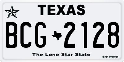 TX license plate BCG2128