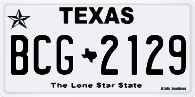 TX license plate BCG2129
