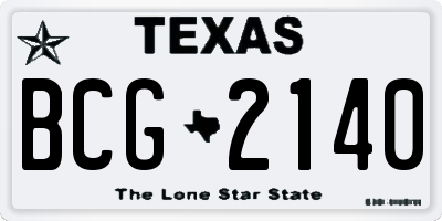 TX license plate BCG2140