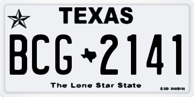TX license plate BCG2141