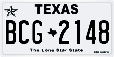 TX license plate BCG2148
