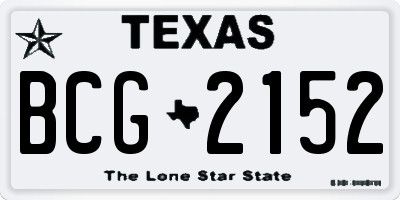 TX license plate BCG2152