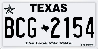 TX license plate BCG2154