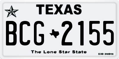 TX license plate BCG2155