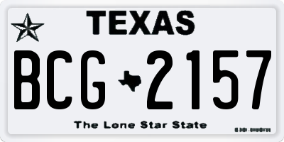 TX license plate BCG2157
