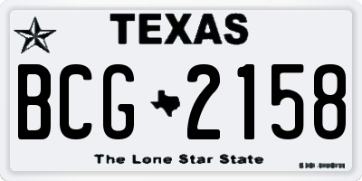 TX license plate BCG2158
