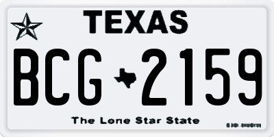 TX license plate BCG2159