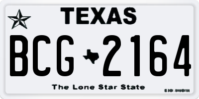 TX license plate BCG2164