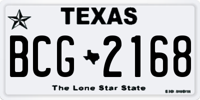 TX license plate BCG2168