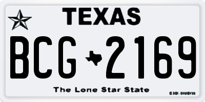 TX license plate BCG2169