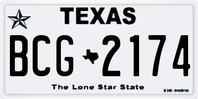 TX license plate BCG2174