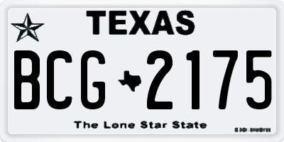 TX license plate BCG2175