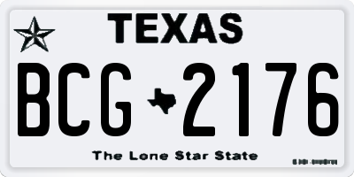 TX license plate BCG2176