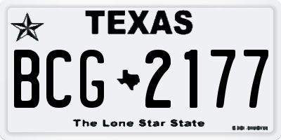 TX license plate BCG2177