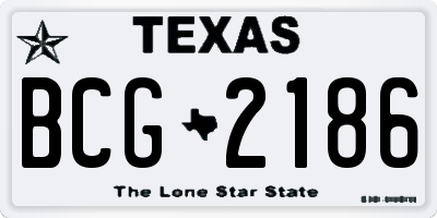 TX license plate BCG2186