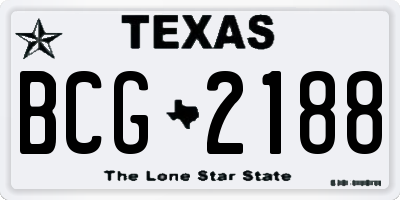 TX license plate BCG2188