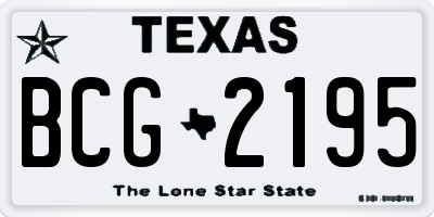 TX license plate BCG2195