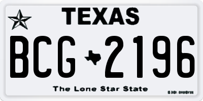 TX license plate BCG2196