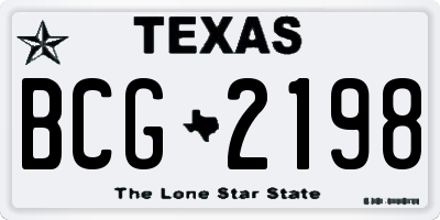 TX license plate BCG2198