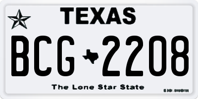TX license plate BCG2208
