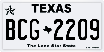 TX license plate BCG2209