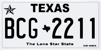 TX license plate BCG2211
