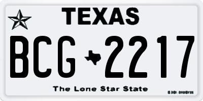 TX license plate BCG2217