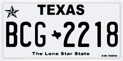 TX license plate BCG2218