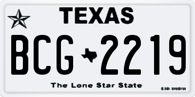 TX license plate BCG2219