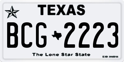 TX license plate BCG2223