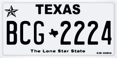 TX license plate BCG2224