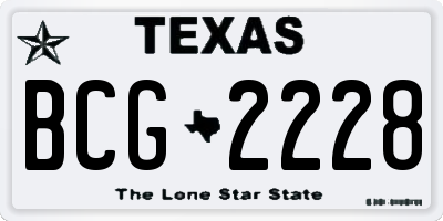 TX license plate BCG2228