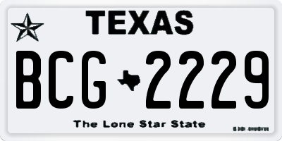 TX license plate BCG2229