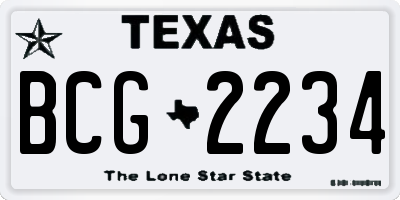TX license plate BCG2234