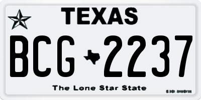 TX license plate BCG2237