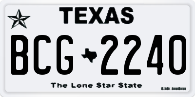 TX license plate BCG2240