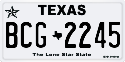 TX license plate BCG2245