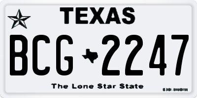 TX license plate BCG2247