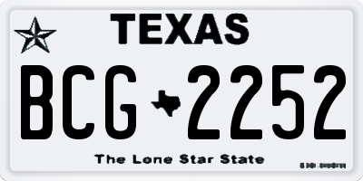 TX license plate BCG2252