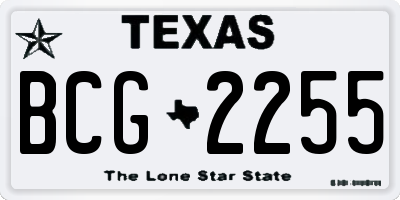 TX license plate BCG2255