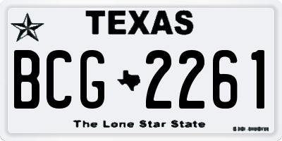 TX license plate BCG2261