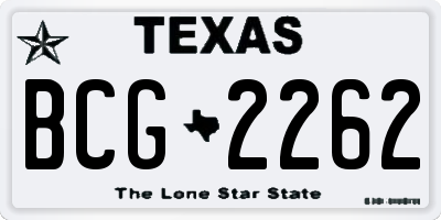 TX license plate BCG2262