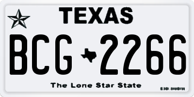TX license plate BCG2266