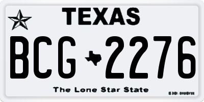 TX license plate BCG2276