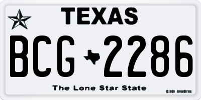 TX license plate BCG2286