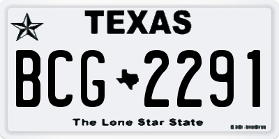 TX license plate BCG2291